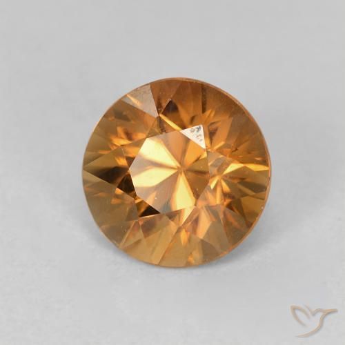 2.02ct Natural Deep Orange Zircon, Round, VVS-VS