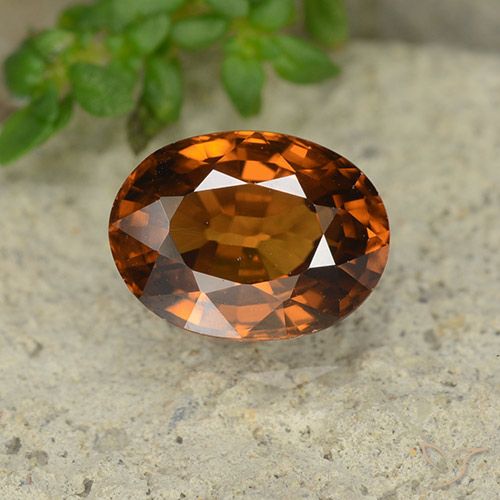 1.79ct Natural Deep Orange Zircon, Oval, VVS-VS