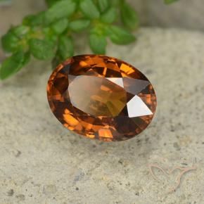 1.79 ct Orange Zircon Stone, Natural Zircon in Oval Facet Shape for Sale