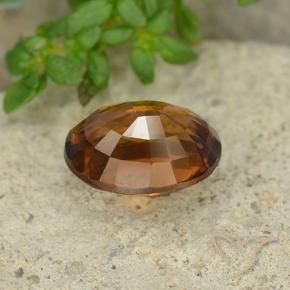 Zircon Gemstone in 8 x 6 mm (calibrated) Size for Sale, Zircon Stone in Deep Orange Color