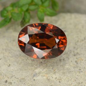 2.4ct Oval Facet Red Orange Zircon for sale thumb image of 2.4ct Oval Facet Red Orange Zircon (ID: 488031)