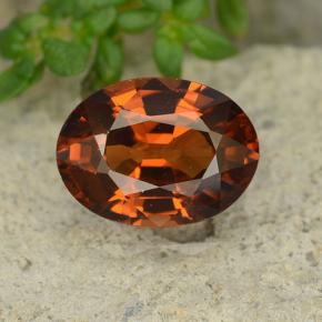 Currant Red Циркон Камень - 1.7ct Фасетный Овал (ID: 488032)
