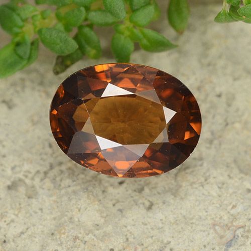 1.69ct Natural Medium-Dark Orange Zircon, Oval, VS