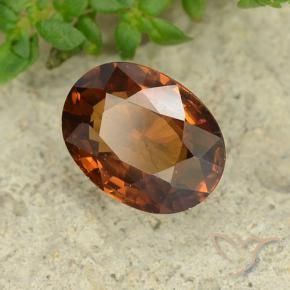 1.69 ct Orange Zircon Stone, Natural Zircon in Oval Facet Shape for Sale