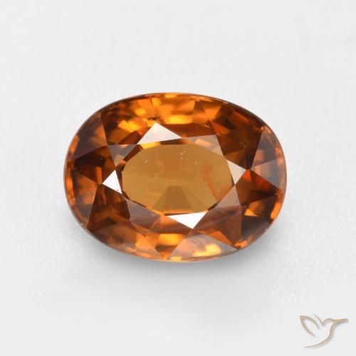 tieforange Zirkon Edelstein - 2.3ct Oval facettiert (ID: 488035)