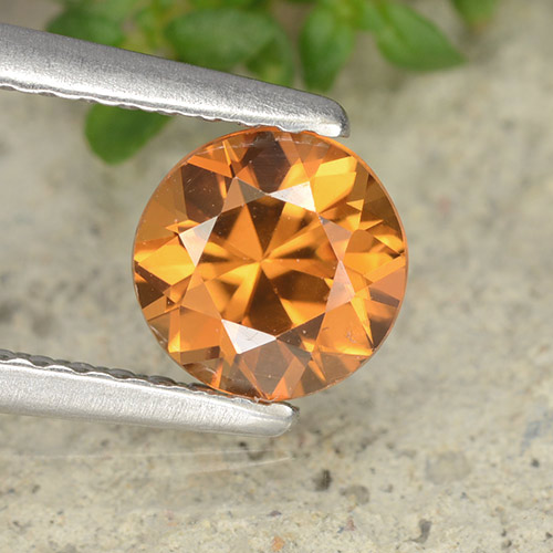 Naranja medio Circón Gema - 1.2ct Corte Diamante (ID: 488036)