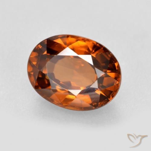 2.16 ct Orange Zircon Stone, Natural Zircon in Oval Facet Shape for Sale