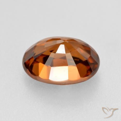 Zircon Gemstone in 8 x 6 mm (calibrated) Size for Sale, Zircon Stone in Deep Orange Color