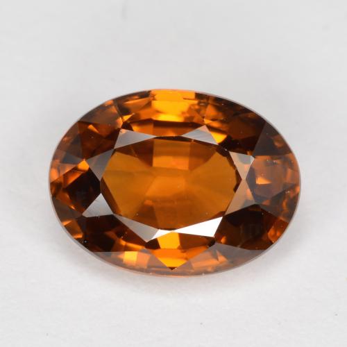 Amber Orange Циркон Камень - 1.8ct Фасетный Овал (ID: 488628)