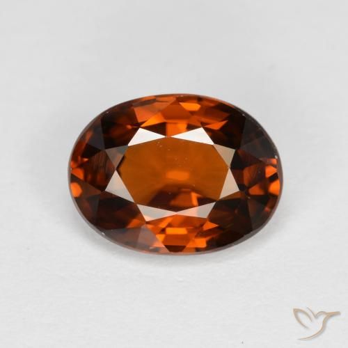 1.85ct Natural Reddish Orange Zircon, Oval, VVS