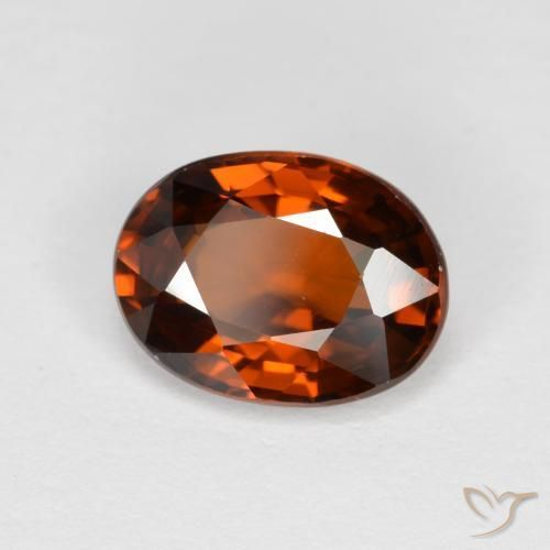 1.85 ct Orange Zircon Stone, Natural Zircon in Oval Facet Shape for Sale