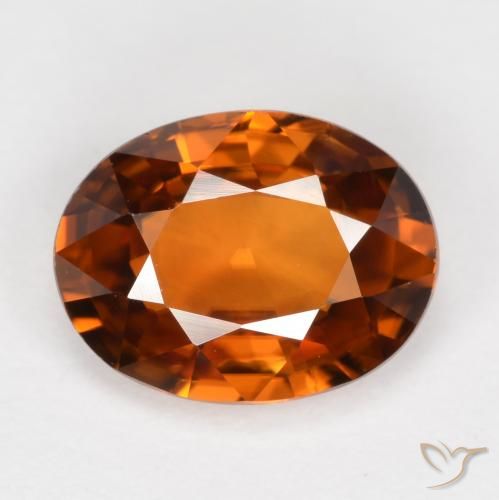 1,81 ct ovaler oranger Zirkon aus Tansania, Größe 8 x 6,1mm, Garantiert natürlicher Edelstein, VVS Reinheit, 1 Stück Zirkon in Amber Orange Farbe, Mohs-Härte von 6,5 - 7,5 Geeignet für den täglichen Gebrauch im Schmuck, Zeigt große Brillanz, Photo A