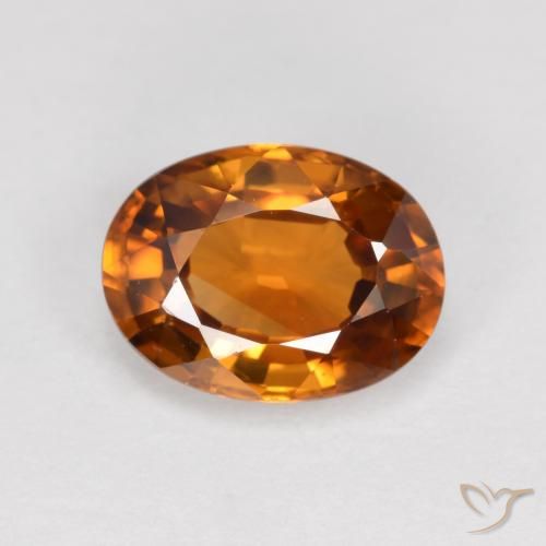 1.98ct Natural Medium-Dark Orange Zircon, Oval, VVS-VS