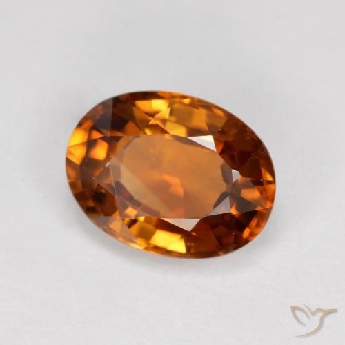 1.98 ct Orange Zircon Stone, Natural Zircon in Oval Facet Shape for Sale
