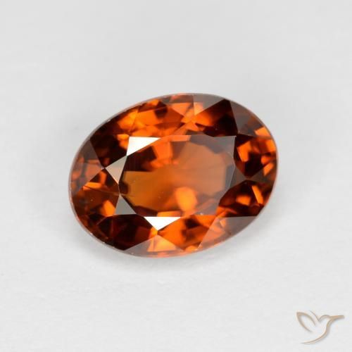 1.75 ct Orange Zircon Stone, Natural Zircon in Oval Facet Shape for Sale