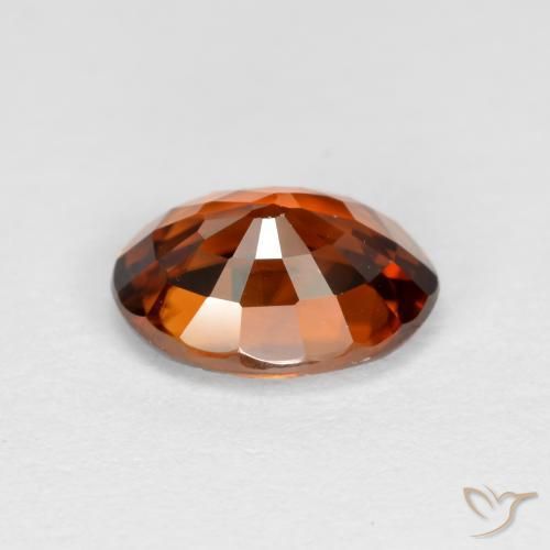 Zircon Gemstone in 8 x 6 mm (calibrated) Size for Sale, Zircon Stone in Dark Orange Color