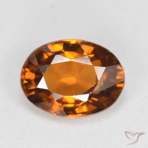 1.62ct Natural Deep Brownish Orange Zircon, Oval, VVS