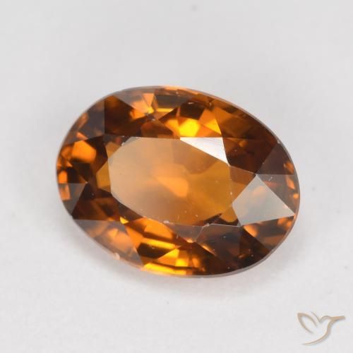 1.62 ct Orange Zircon Stone, Natural Zircon in Oval Facet Shape for Sale