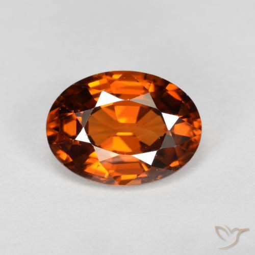 1.74ct Natural Dark Orange Zircon, Oval, VVS