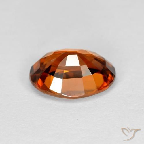 Zircon Gemstone in 8 x 6 mm (calibrated) Size for Sale, Zircon Stone in Dark Orange Color