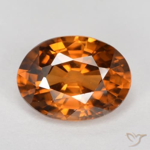 Zircone arancione da 1,66 ct, taglio ovale da 7,8 x 5,8 mm dalla Tanzania, Photo A