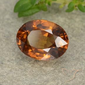 2.00 ct Orange Zircon Stone, Natural Zircon in Oval Facet Shape for Sale
