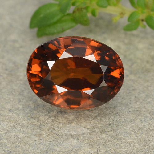 Темно-красновато-оранжевый Циркон Камень - 2.4ct Фасетный Овал (ID: 488705)