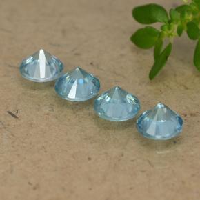 Zircon Gemstones in 4.5 mm Size for Sale, Zircon Stones in Sky Blue Color