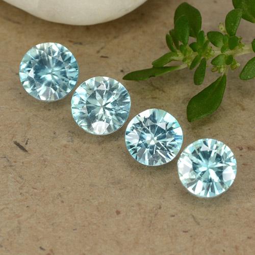 Intense Aqua Blue Циркон Камень - 0.5ct Бриллиантовая Огранка (ID: 489777)