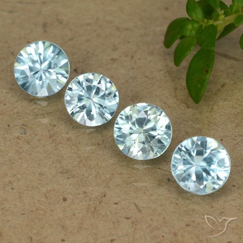 2.08 ct Blue Zircon, 4.6 mm Diamond Cut From Cambodia, Photo A