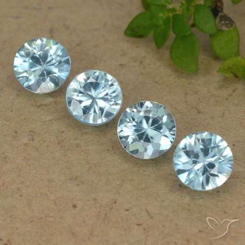 2.10ctw Natural Light Maya Blue Zircon, Round, VVS-VS