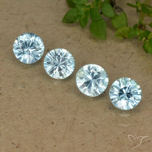 2.08ctw Natural Baby Blue Zircon, Round, VVS