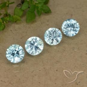 2.08 ctw Blue Zircon Stones, Natural Zircon in Diamond-Cut Shape for Sale