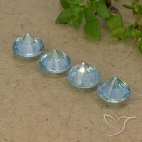 Zircon Gemstones in 4.5 mm (calibrated) Size for Sale, Zircon Stones in Baby Blue Color