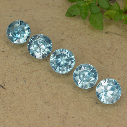 Azul verdoso Circón Gema - 0.4ct Corte Diamante (ID: 489784)