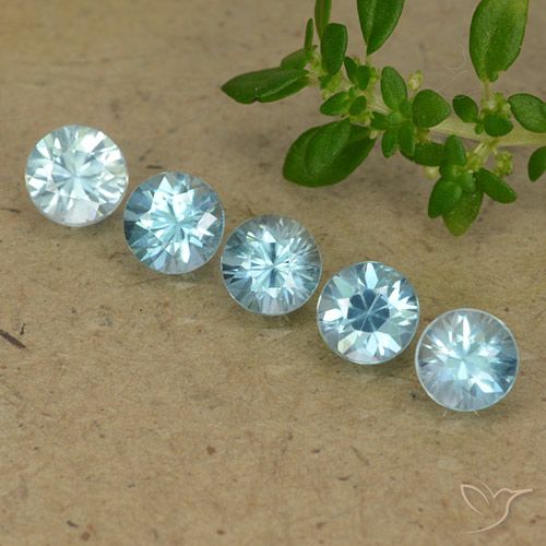 Azul maya claro Circón Gema - 0.4ct Corte Diamante (ID: 489785)