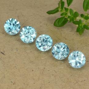 Deep Aqua Blue Zircon Gem - 0.5ct Diamond-Cut (ID: 489787)