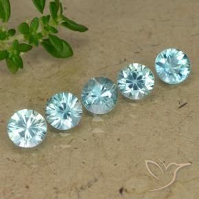 2.78 ctw Blue Zircon Stones, Natural Zircon in Diamond-Cut Shape for Sale
