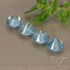 Zircon Gemstones in 4.3 mm Size for Sale, Zircon Stones in Baby Blue Color
