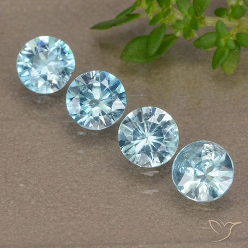 1.84ctw Natural Light Blue Zircon, Round, VVS-VS