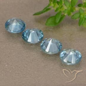 Zircon Gemstones in 4.5 mm (calibrated) Size for Sale, Zircon Stones in Light Blue Color