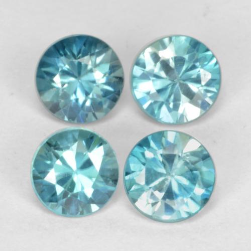 Azul Cielo Circón Gema - 0.4ct Corte Diamante (ID: 489866)