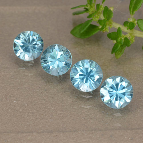 Baby blau Zirkon Edelstein - 0.5ct Diamanten-Schliff (ID: 489872)