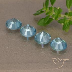 Zircon Gemstones in 4.5 mm (calibrated) Size for Sale, Zircon Stones in Baby Blue Color
