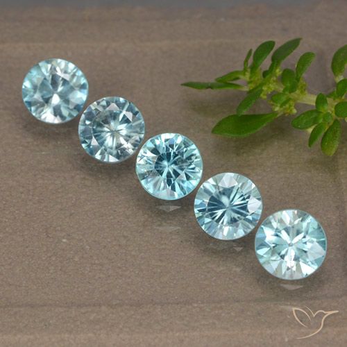 2.74ctw Natural Light Blue Zircon, Round, VVS-VS