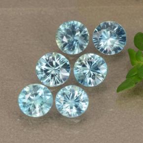 Himmerlblau Zirkon Edelstein - 0.5ct Diamanten-Schliff (ID: 489882)