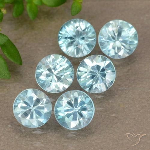 Circón azul de 3,01 quilates, corte de diamante de 4,4 mm de Camboya, Photo A