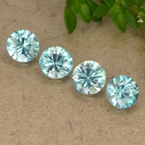 2.26 ct Blue Zircon, 4.6 mm Diamond Cut From Cambodia, Photo A