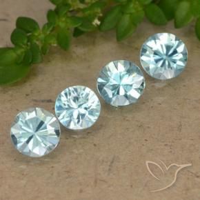 2.13 ctw Blue Zircon Stones, Natural Zircon in Diamond-Cut Shape for Sale