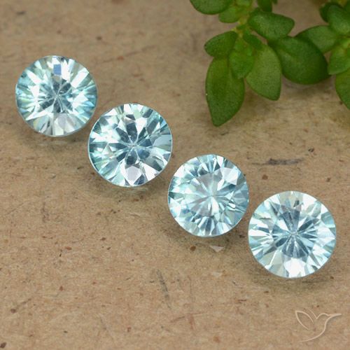 1.99ctw Natural Light Blue Zircon, Round, VVS